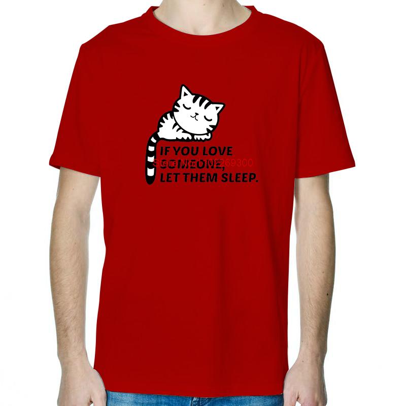 Sleeping Cat TShirt Funny Shirts Graphic Tee Tops TShirt New Arrival Goods High Quality Short Sleeve Tee Cotton Mens TShirts
