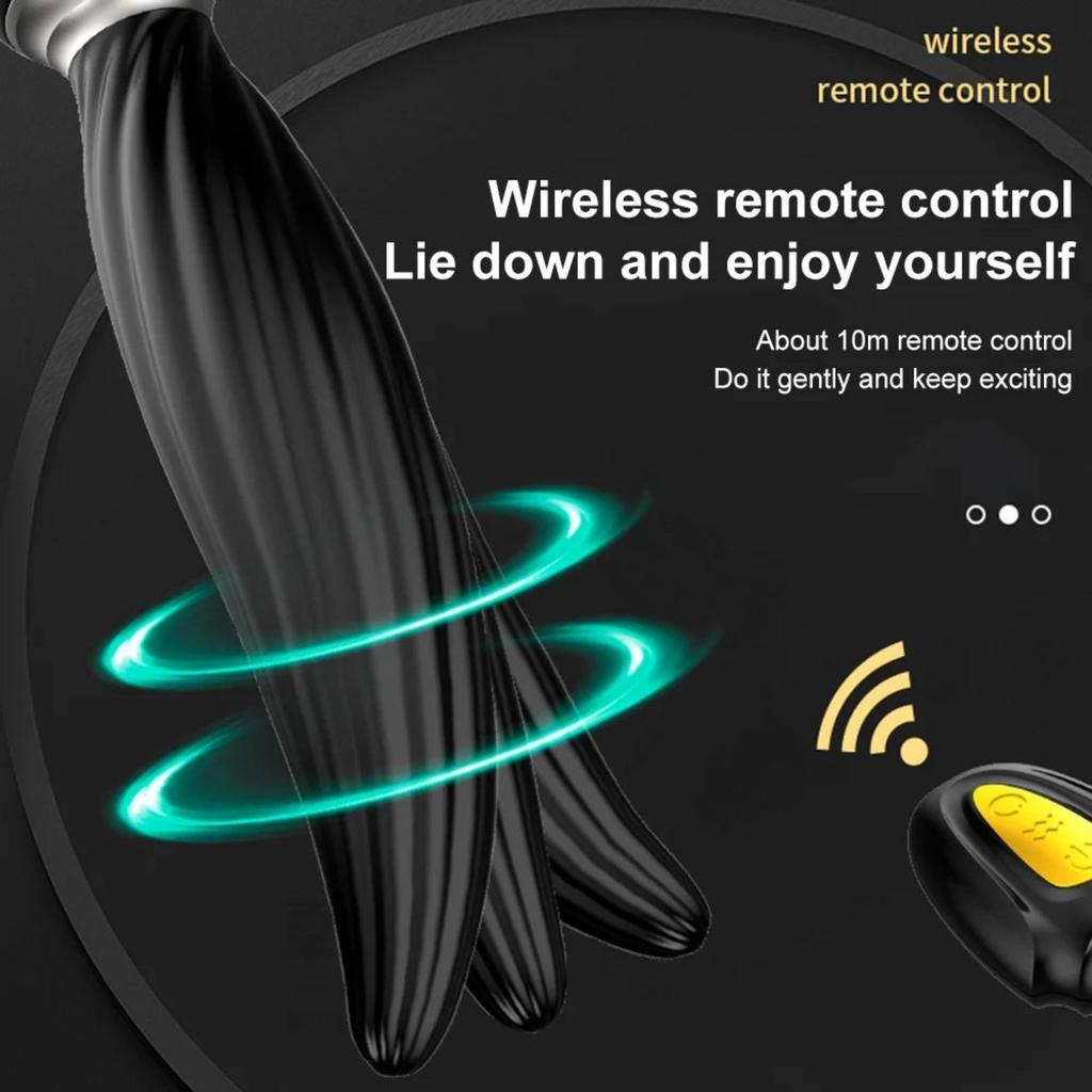 Small Size Spiral for Beginners 7 Vibrators 7 Heads Rotating Remote Prostate Massager Anal Plug