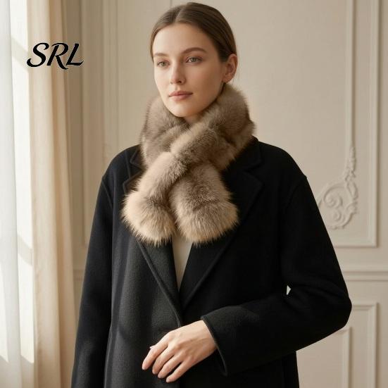 Winter Scarf Faux Fur Collar for Women, Plush Neck Warmer Scarf, Fluffy Gifts Men Scarves, Fashion Wrap Cold Weather, Thanksgiving Christmas