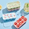 Ice Cube Tray With Lid Refrigerator Silicone Ice Mold Reusable 8 Grids Ice Cube Maker Kitchen Accessories Ice Cube Box