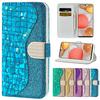 Флип-чехол с лазерной пудрой для Samsung Galaxy S6 S7 S8 S9 S10 E S20 Fe S21 Note 10 20 Plus Ultra 5g, кожаный кошелек со слотом для карт