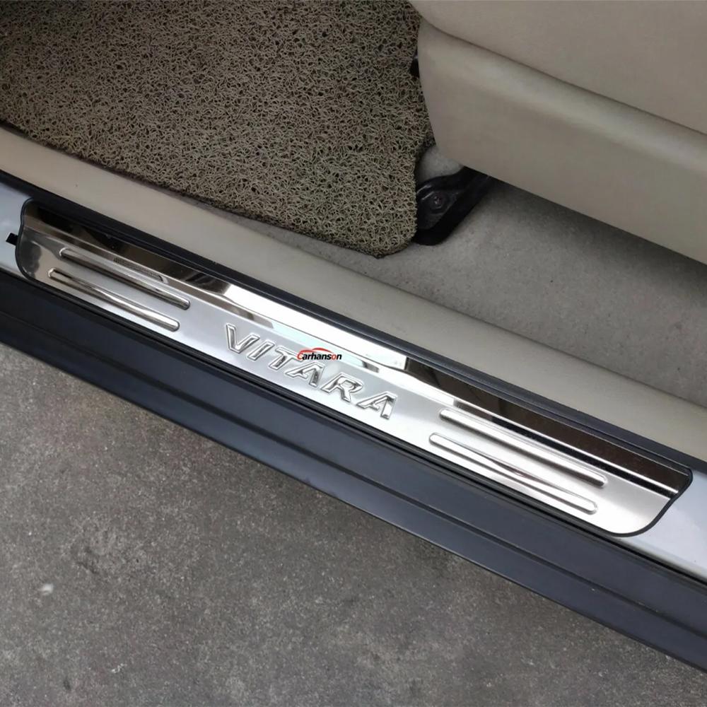 Защитные накладки на пороги для Suzuki Vitara 2015 2017 2018 Автоаксессуары Оригинальные наклейки на педали порогов