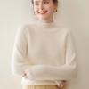 New Arrival: Women's Ribbed Cashmere Sweater - Twelve-Needle Design with Half-High Collar for Comfortable Autumn and Winter Wear