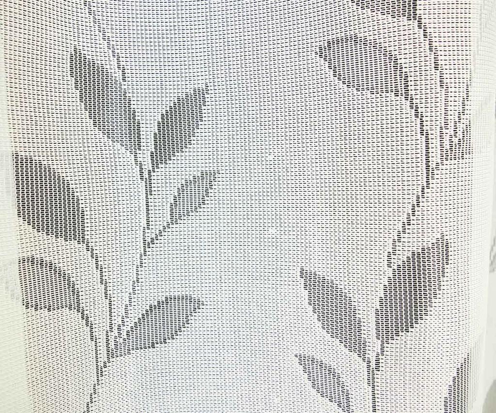 Carten Shop Outlet огнестойкая зеркальная кружевная занавеска с узором в виде листьев, натуральный белый цвет, огнестойкая защита от ультрафиолета, дневная видимость, ширина 150 см