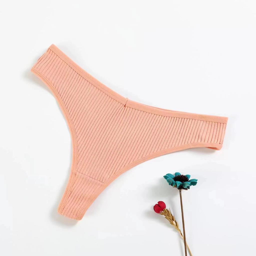 Чистый хлопок сексуальное женское однотонное нижнее белье стринги