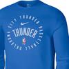 Nike X NBA Collaboration Oklahoma City Thunder Letter Round Neck Pullover Long Sleeve T-Shirt Unisex Tops Blue HF1500-403