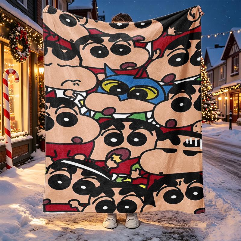 Cartoon comics Pattern Blanket for Home Decoration, Bed, Sofa, Car Travel, Camping, Suitable for All Seasons, Birthday Christmas Gift