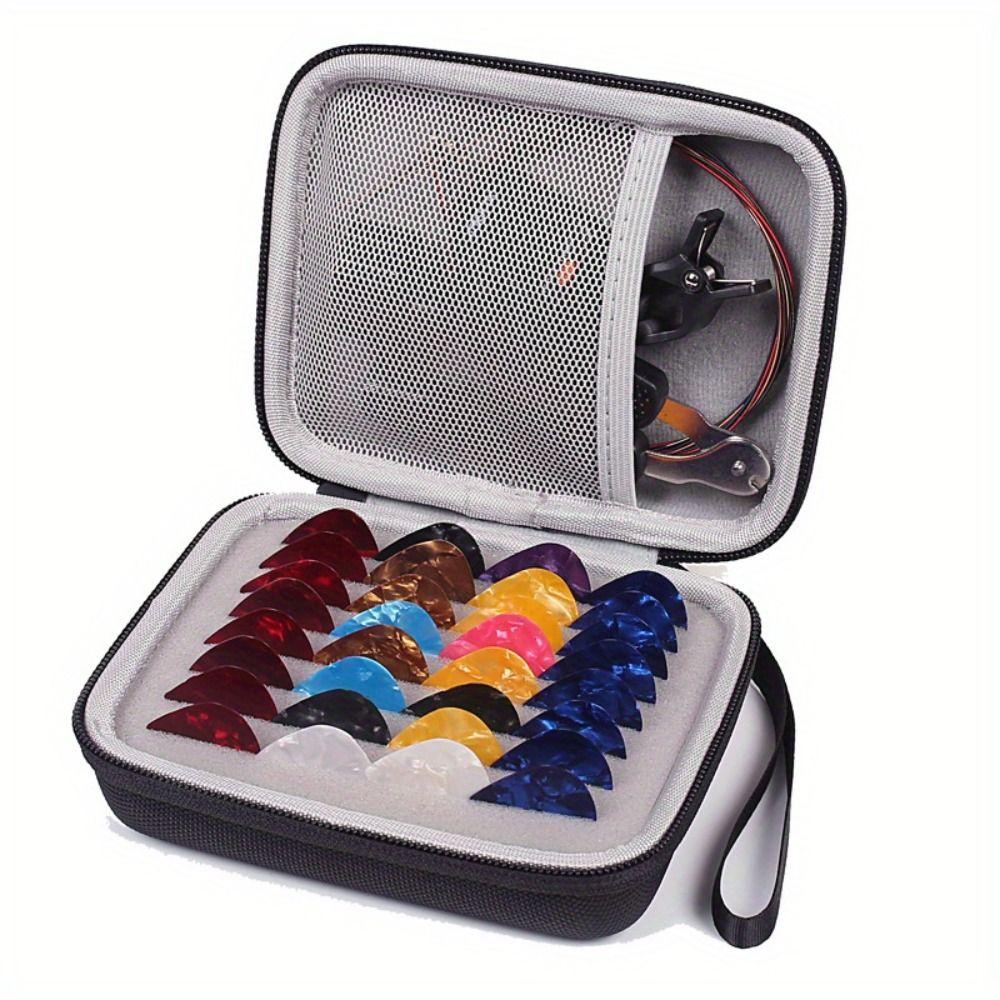 Large Capacity Guitar Pick Holder Organizer Pouch Pick Storage Box Pick Case Box Acoustic Strings