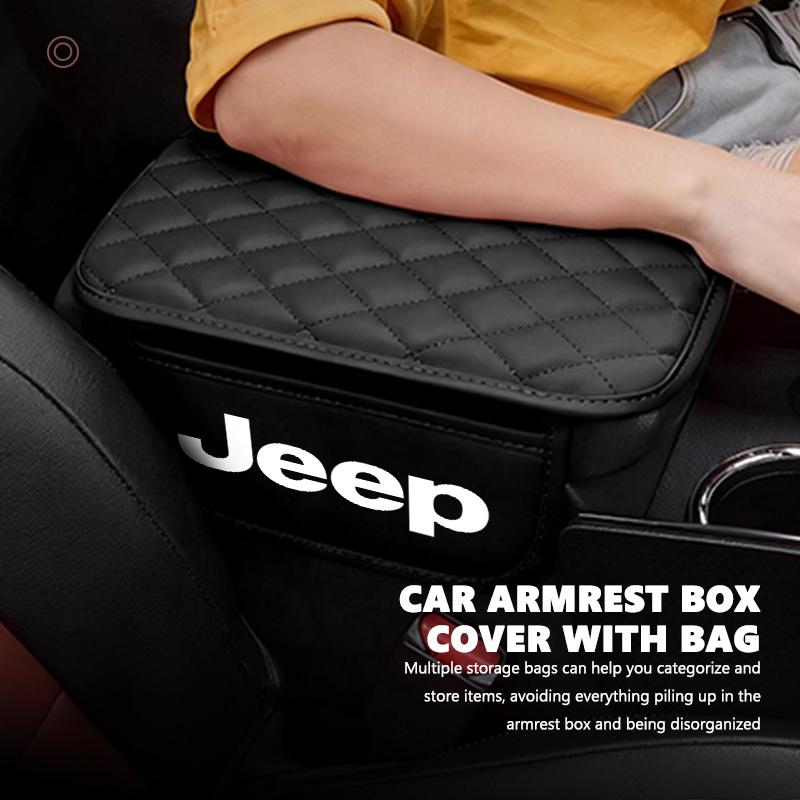 Car Center Console Armrest Pad Leather Handrail Box Protective Cover For Jeep Grand Cherokee Patriot Renegade Compass Wrangler AKP1