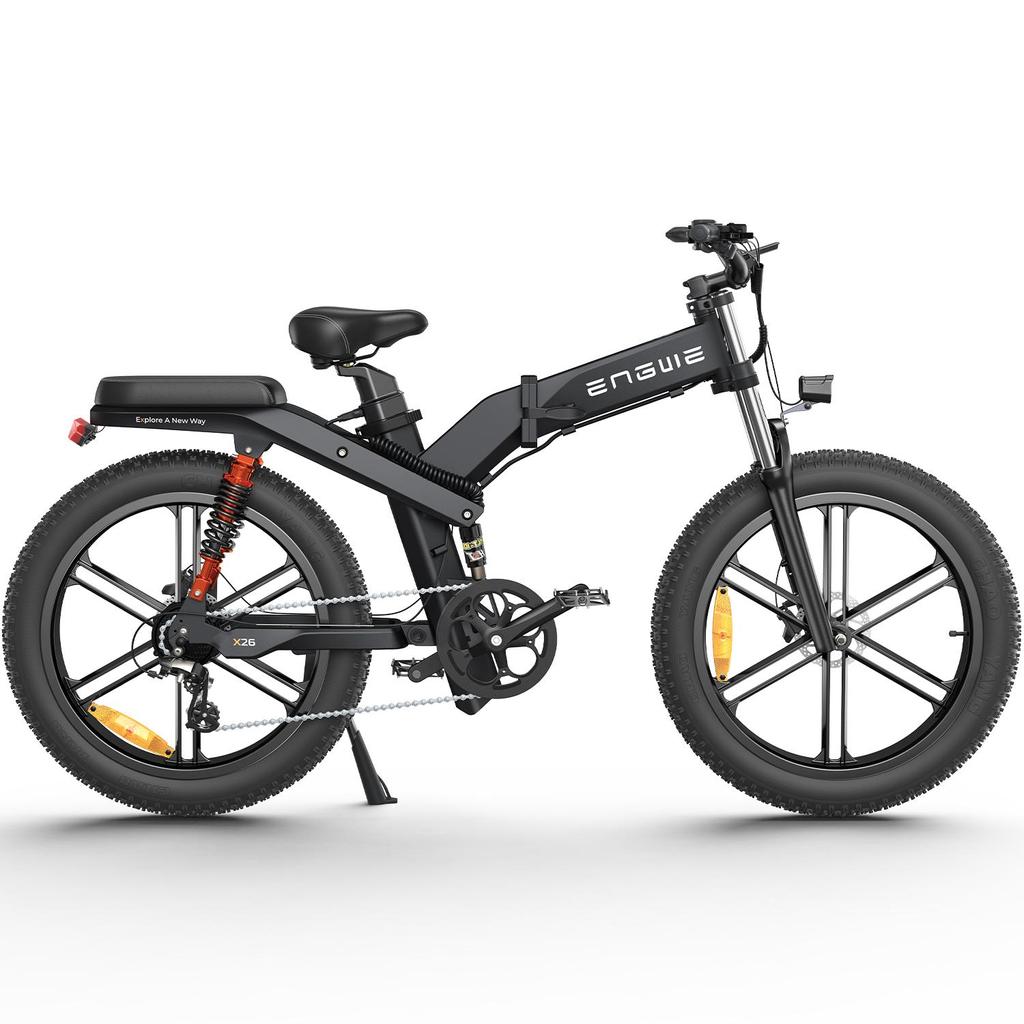 ENGWE X26 Electric Bicycle 1000W Motor 48V 29.2Ah Dual Battery Mountain Snow Foldable E-bike 26*4.0 Inch Fat Tire Electric Bike