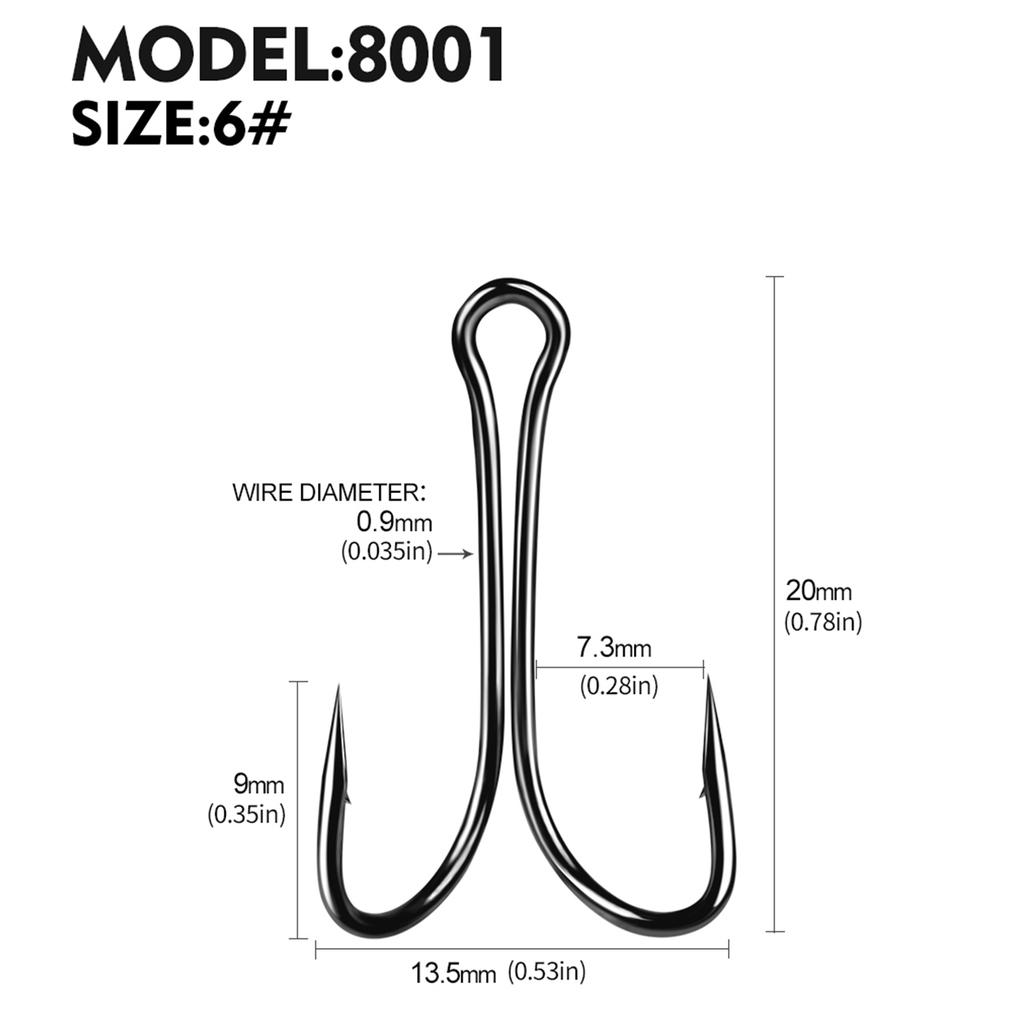 50 шт. рыболовный крючок с длинным хвостовиком, двойной крючок, комплект рыболовных двойных крючков, рыболовный крючок для лягушки, двойной крючок