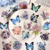 Butterfly Flower Journal Stickers - Waterproof PET Paper Stickers for Journals