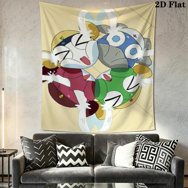 Keroro Wall Tapestry Aesthetic Wall Hanging Printed Fabric Blanket Decorative Tapestries for Bedroom Living Room Home Decor