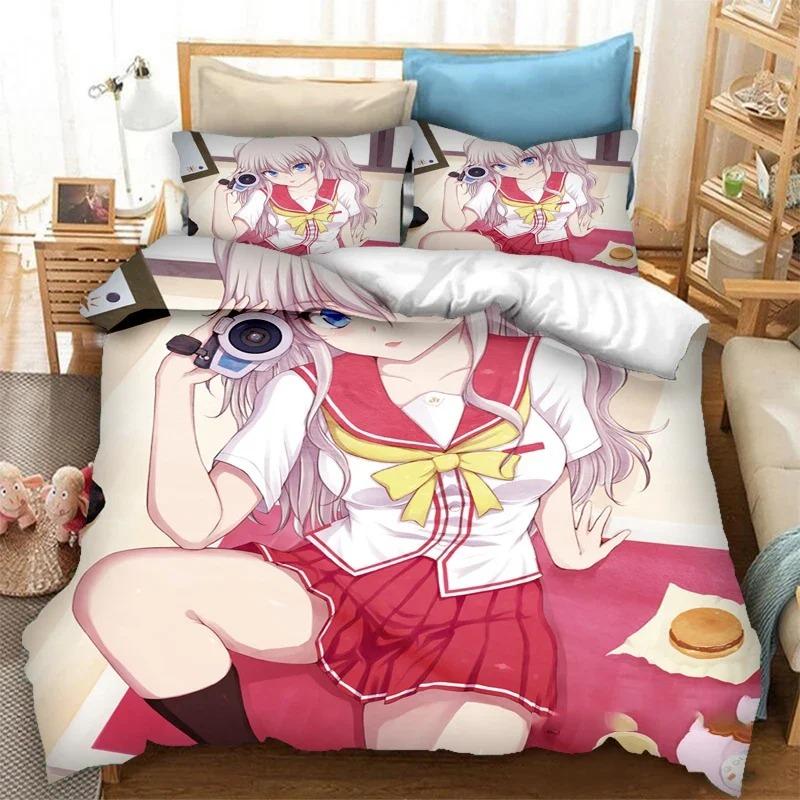 3D Print Anime Kawaii Girls Nao Tomori Bedding Set Double Twin King Duvet Cover Comforter Pillowcase Boys Girls Adults Bedroom