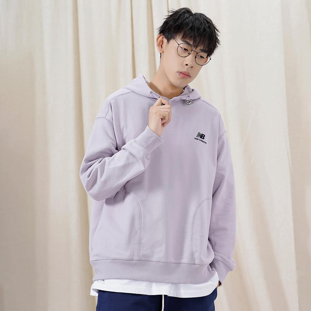 New Balance Толстовки Мужские Светло-лиловые С капюшоном Умеренные Обычные AMT23334-SOA