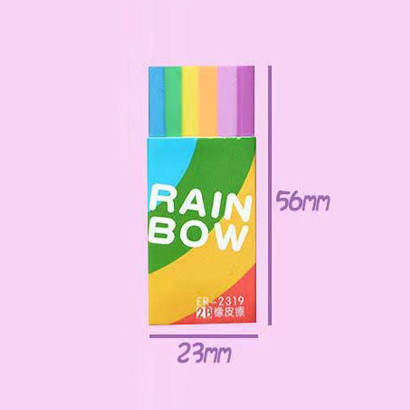 1 Piece Cute Kawaii Creative Rainbow Eraser Rubber Stationery School Supplies Novelty Lovely Eraser