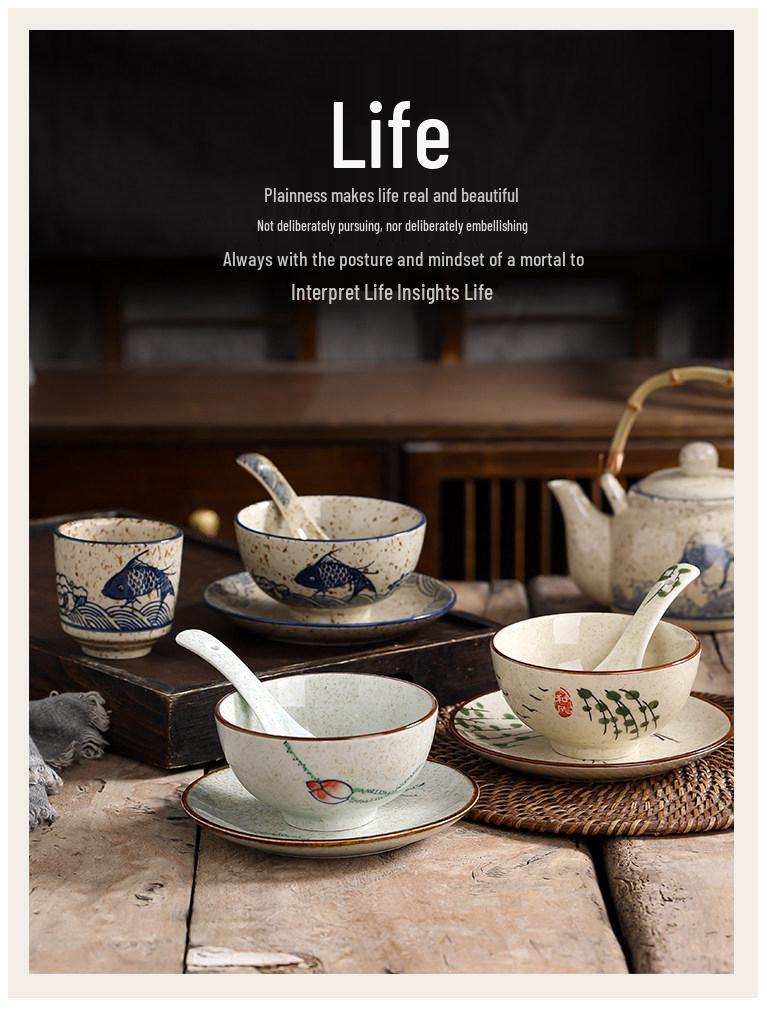 Керамическая тарелка ручной росписи в ретро-стиле, 6 дюймов, круглая - Пепельница, Плевательница, Тарелка для чая, Сухофруктов, Мелких закусок, Десертов.