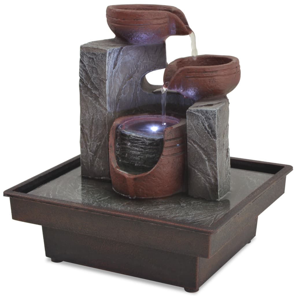 Indoor Fountain with LED Lights Polyresin