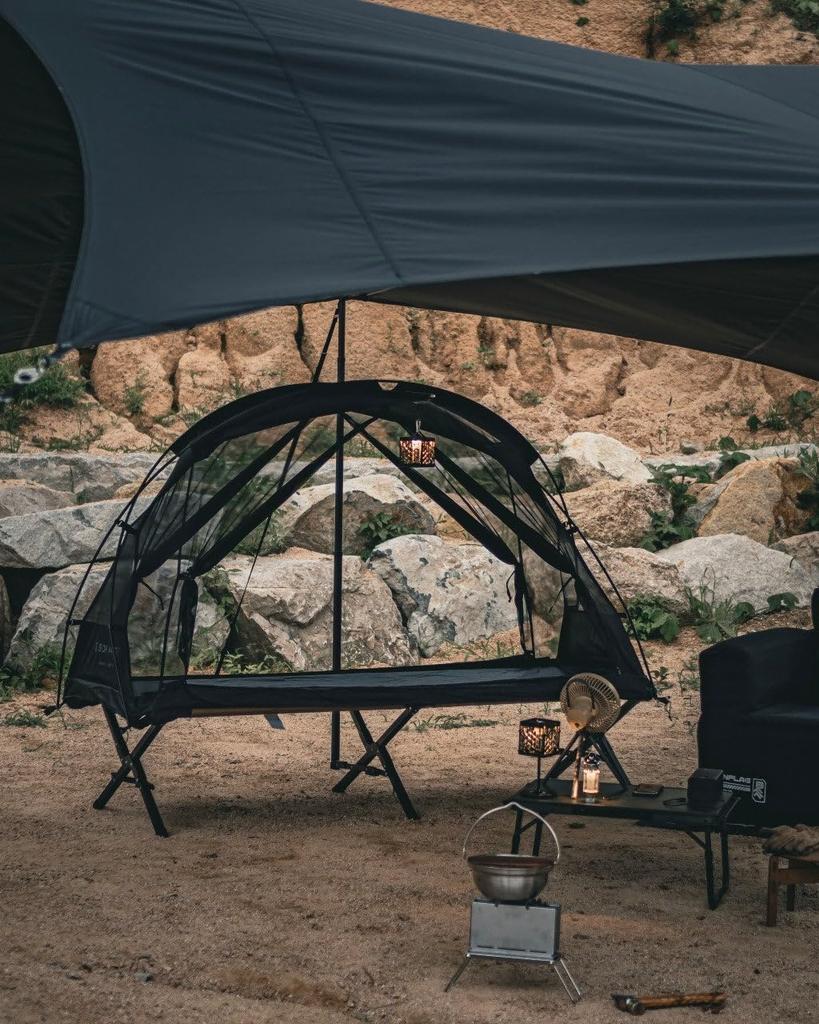 CAMVIL SORA Tent with Waterproof Outer Lightweight Cot Mesh Tent for Solo and Front and Rear Mesh and TPU Aluminum Compact Easy Setup M 1-Person Tent,