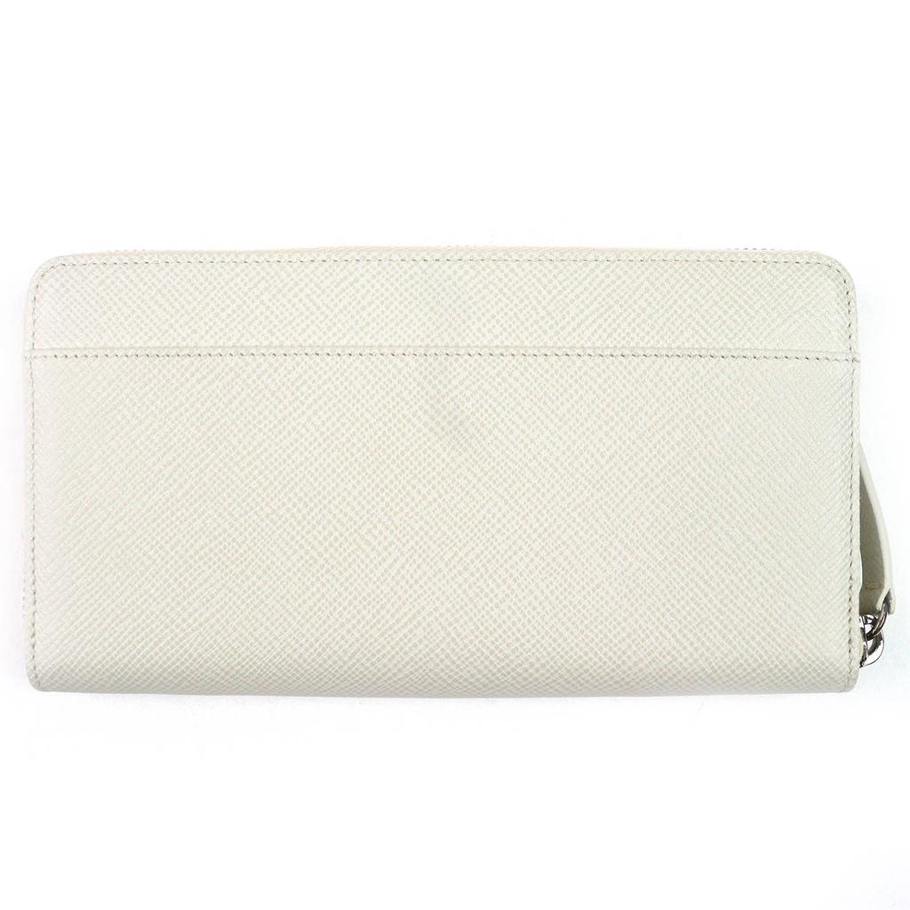 Excellent GLOBE TROTTER Purse Logo Zip Around Leather Long Wallet Light beige Used