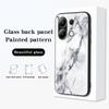 For Xiaomi Redmi Note 13 4G Anti-Drop Phone Cover Tempered Glass Case Marble Pattern Phone Shell