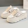 Fashion New Women's Half Slipper Fashion Chunky Shoes Breathable Sandals Mesh Surface Womens Casual Sneakers Wear-resistant Zapatillas