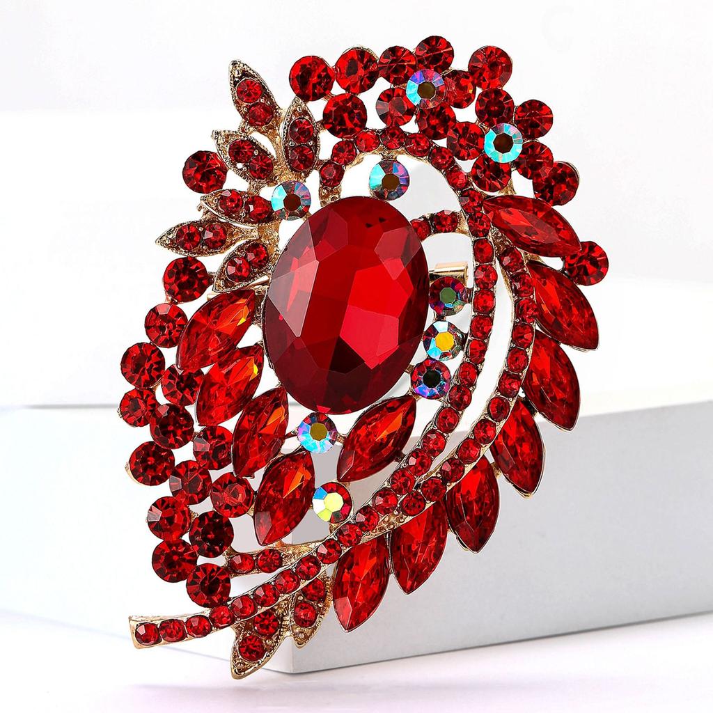 Африканская мода сплав полный бриллиант большая стеклянная брошь изысканная женская одежда высокого класса украшение для корсажа булавка