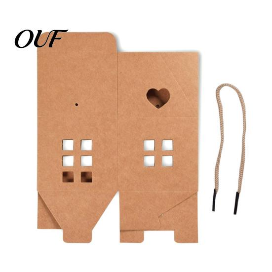 Event Table Centerpiece Decor 10PCS House Shape Cardboard Candy Boxes, Hollow Window Design Containers Decorative Gift Boxes for Weddings with