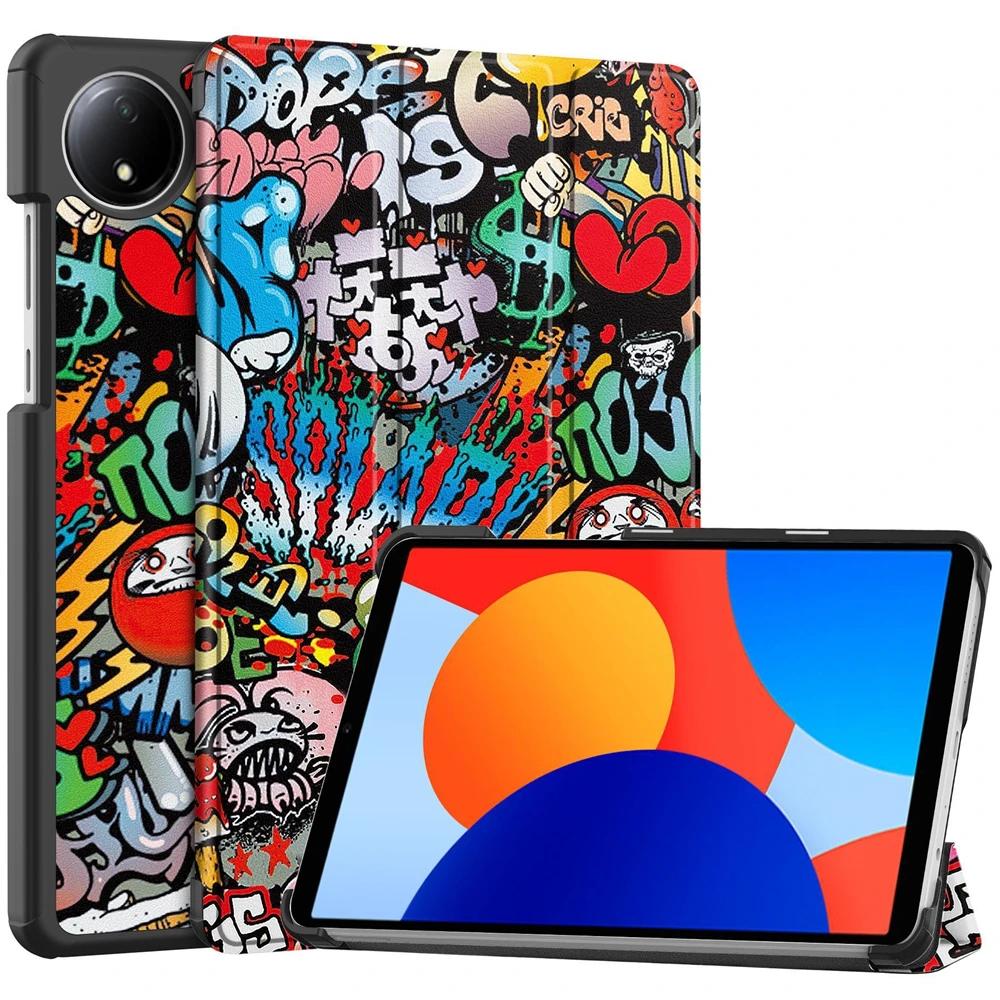 Чехол для Xiaomi Redmi Pad SE 8.7 2024, новый чехол-подставка из искусственной кожи с тремя складками, чехол-подставка для планшета, чехол для redmi pad se 8.7 дюймов, умный чехол