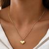 Золотая Нержавеющая Сталь Крест Ожерелье - Легкая Роскошь Высококачественная Цепочка на Ключицы с Золотым Сердцем.