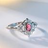 Изысканное кольцо для помолвки из тайского серебра с черным покрытием и красным рубином для женщин, стильные размеры от 6 до 10