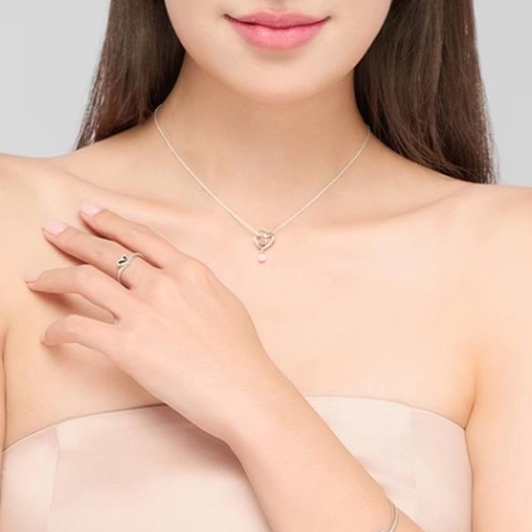 Pandora Heart Design Alloy Gold Plated 925 Silver Necklace Women necklace ZT2972