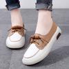 Fashion Retro, Minimalist and Fashionable Women's Shoes Leather Lace-up Flat Casual Korean Version Student Soft-soled Stitching