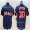 Houston Astros 27 30 44 35 Embroidered Baseball Jersey Button-up Sweatshirt Men Women