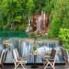 Forest Waterfall Wallpapers Modern Nature Scenery Wall Papers For Living Room Bedroom Waterfall Mural Home Decor