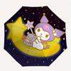 Kuromi, Moon Automatic Opening and Closing Parasol Compact Travel Umbrella with 8 Ribs for Women and Men Ideal Birthday/Christmas Gift, Outd
