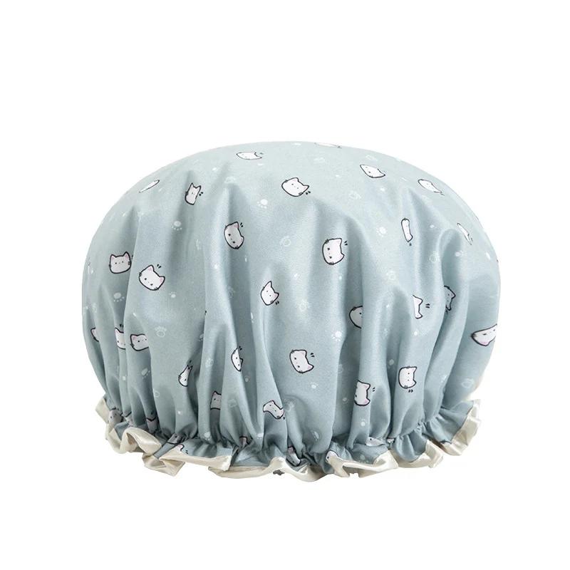 Women Hair Cap Hat Supplies Bathroom Double Layer Shower Waterproof Thick Cover Accessories