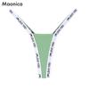 European Size Women's Seamless Thong Sexy Sports European and American Fitness Letter Bikini Briefs