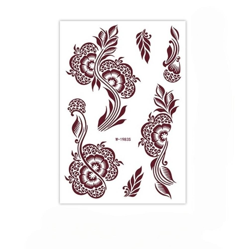 Lace Fake Tattoo Henna Tattoo Stickers Legs Arm Red Henna Tattoo Decals Women/Lady