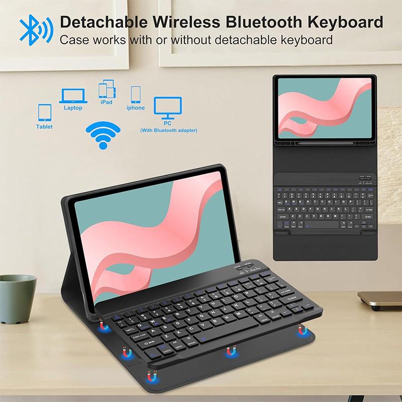 Совместимый набор: Bluetooth-клавиатура с подсветкой и защитный чехол для планшета Samsung A9+.
