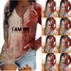Women's Long Sleeve T-Shirt V-Neck Halloween Day Printed Casual Comfortabe Top