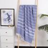 Turkish Cotton Striped Beach Towel with Tassels – Absorbent, Ideal for Bathing, Swimming, and Sun Protection