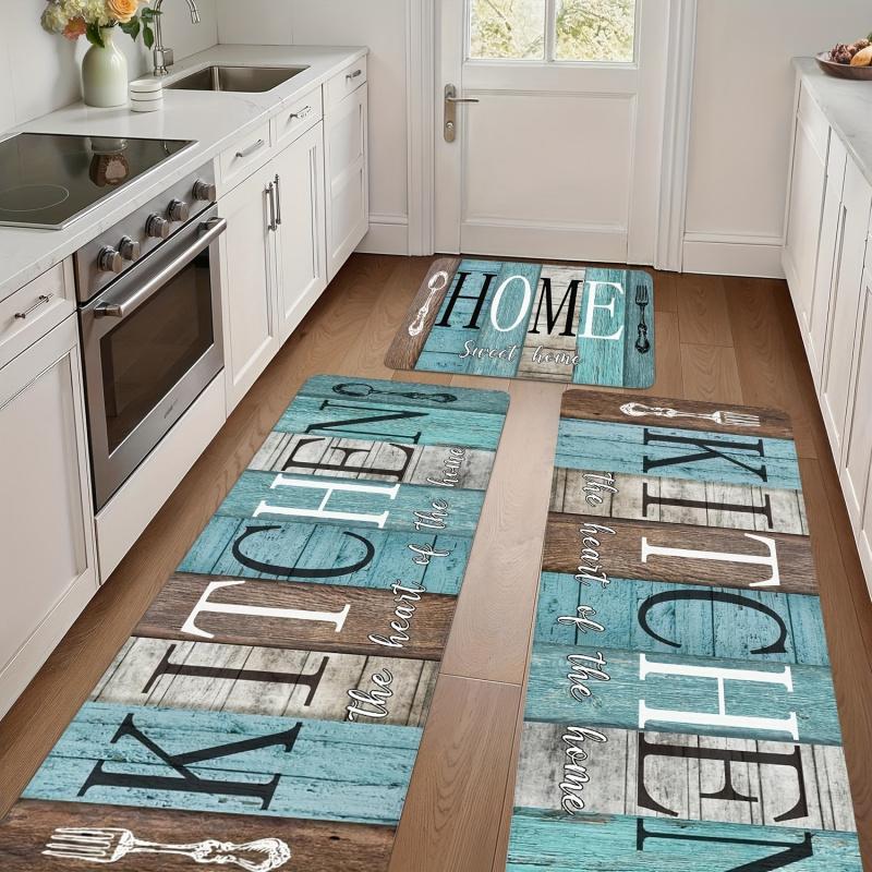 Farmhouse Wood Grain Kitchen Carpet Soft Easy Clean Floor Mat Corridor Laundry Room Carpet Porch Door Mat Home Decor