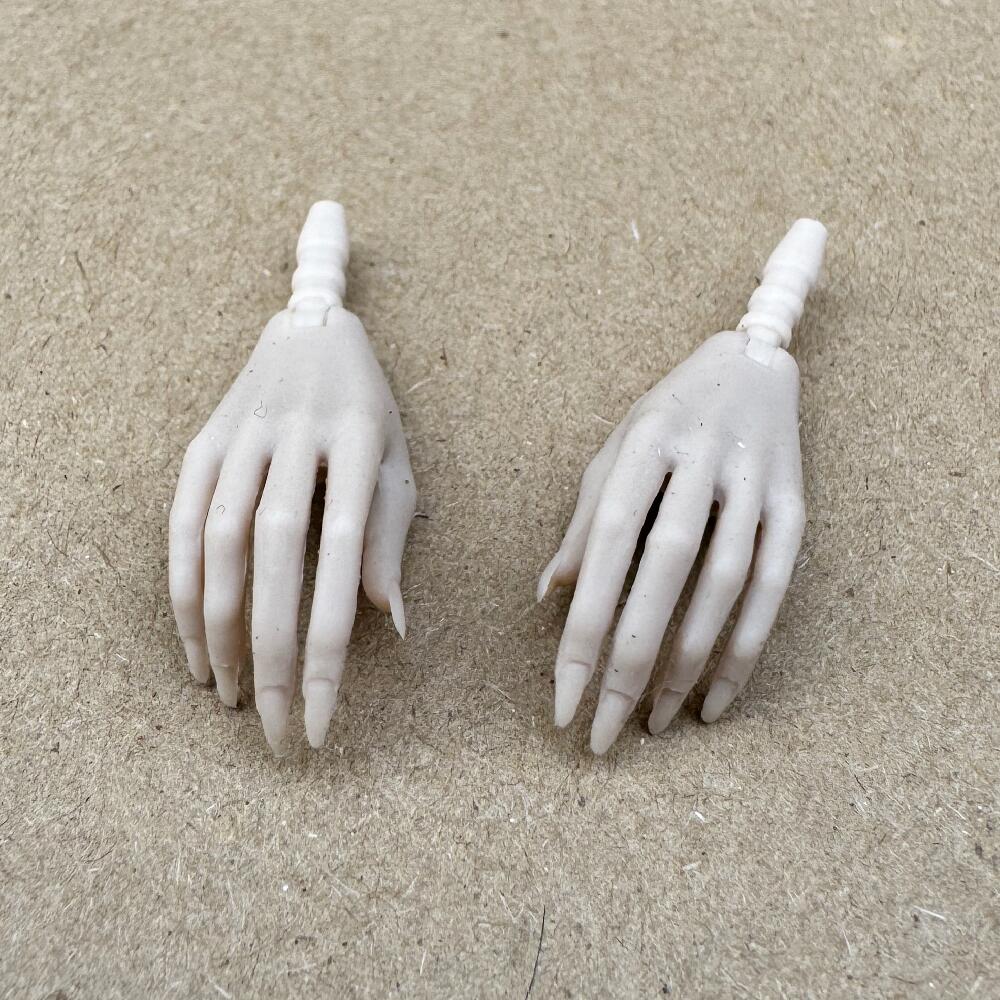 1 пара MENGF Япония Белые Сменные Руки с Длинными Ногтями Разные Жесты Универсальные для Куклы 1/6 FR/IT DIY Маникюр