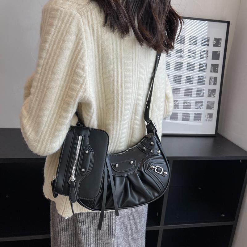 Women Fashion Shoulder Bag Tote Ladies Stylish Top Handle Handbag Pu Leather Shopping Travel Crossbody Purse Gothic