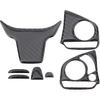 AUTOKAY Real Carbon Fiber Steering Wheel Cover Trim Fits for Honda Civic Sedan 2016-2020