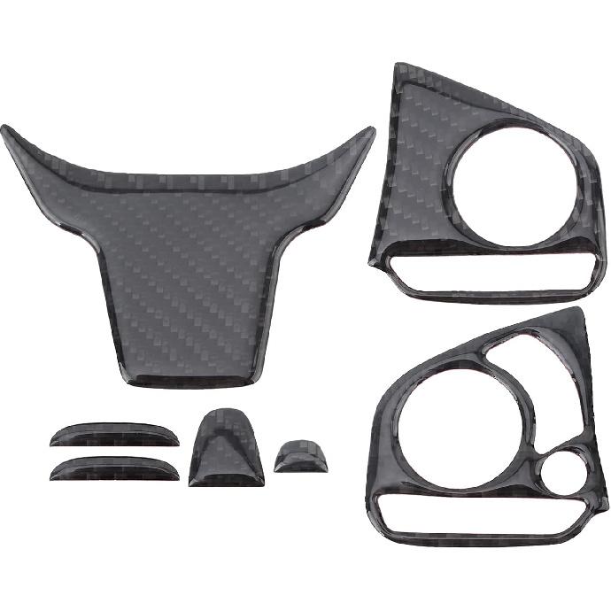 AUTOKAY Real Carbon Fiber Steering Wheel Cover Trim Fits for Honda Civic Sedan 2016-2020