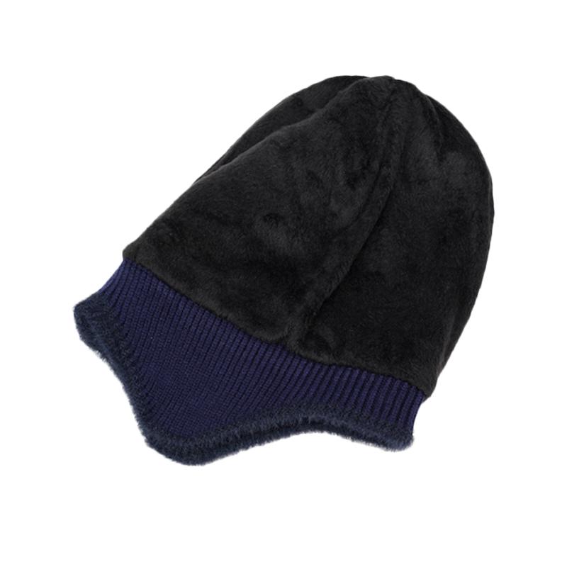 Two-Piece Hat Scarf Set Autumn Winter Windproof Warm Neck Knitted Cap for Men Outdoor Riding Windproof Ear Protection Neck Wool Cap with Scarf
