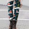 Women's Casual Outdoor Christmas Pattern Slim Fitting Elastic Yoga Pants Cropped Pants