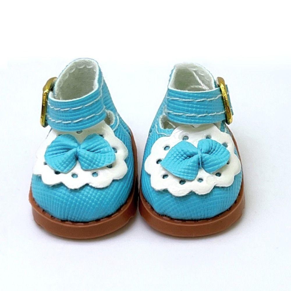 3.8*2.3cm 10cm Cotton Doll Shoes Small Plush Toy Accessories Princess Leather Shoes for 17cm Dolls